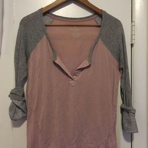 AE Pink Henley Top